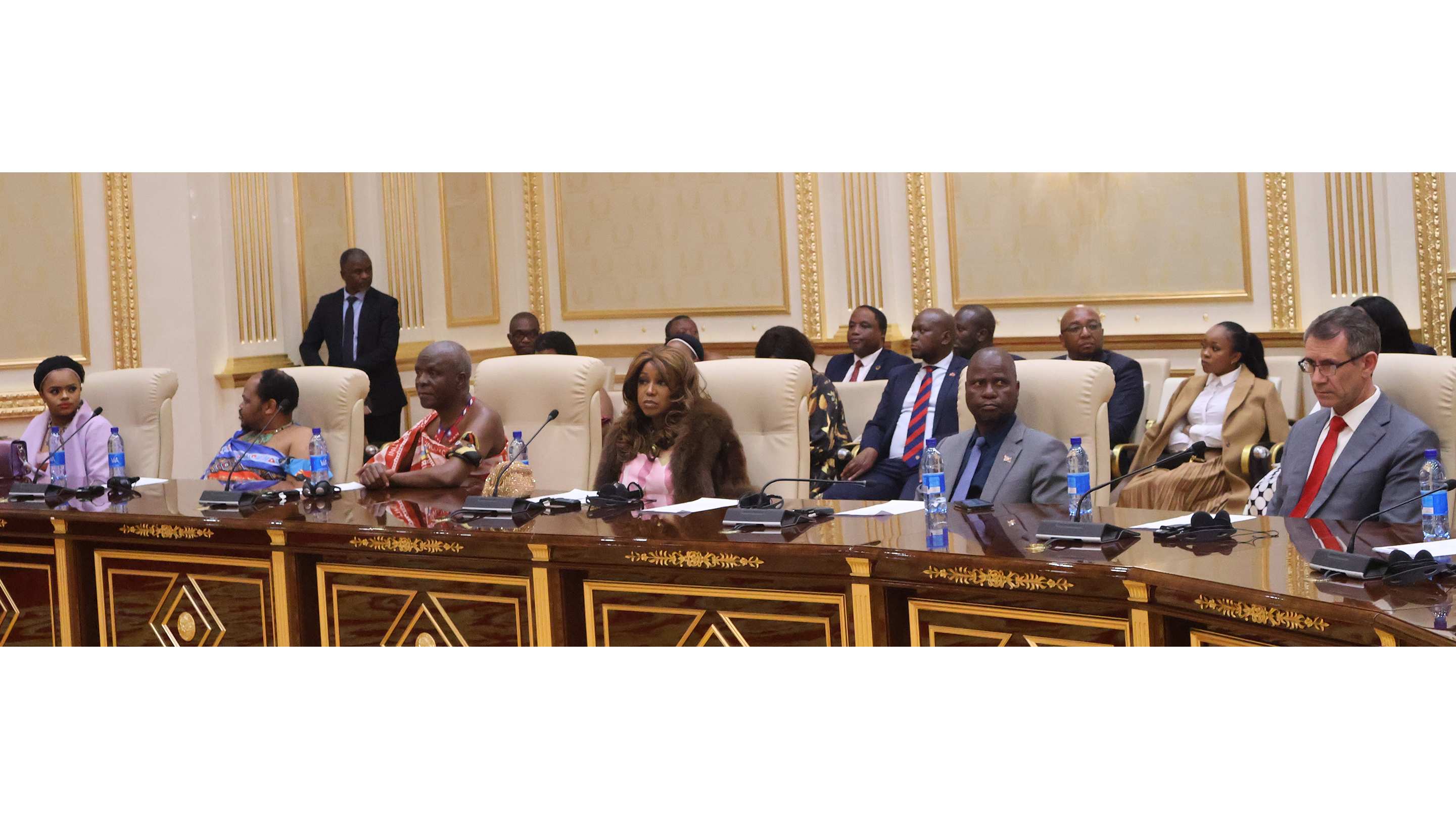 (L-R) Princess Sikhanyiso, PS in the Ministry of Defence and State Security Prince Sicalo, Minister for Justice and Constitutional Affairs Prince Simelane, Minister for ICT Savannah Maziya, Minister for Agriculture Mandla Tshawuka and Minister for Finance Neal Rijkenberg.